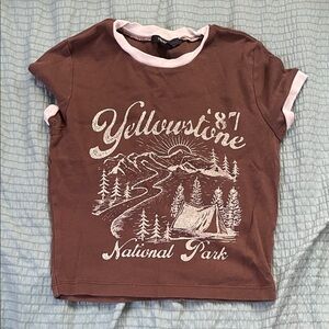 Forever 21 Women Brown Yellowstone Tee